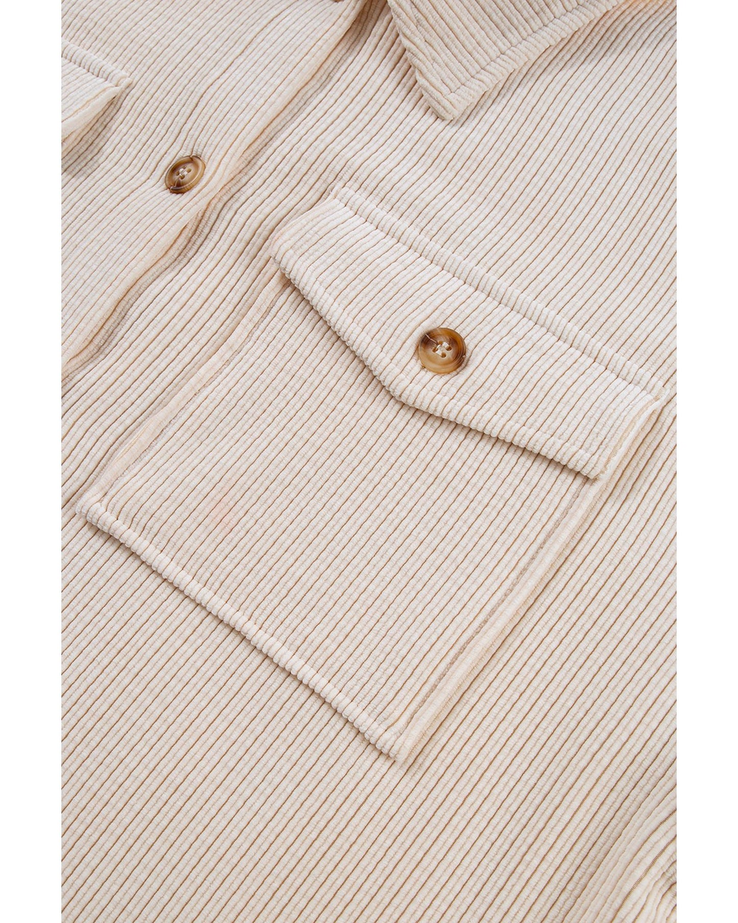 Plus Size Oatmeal Textured Buttoned  Shacket