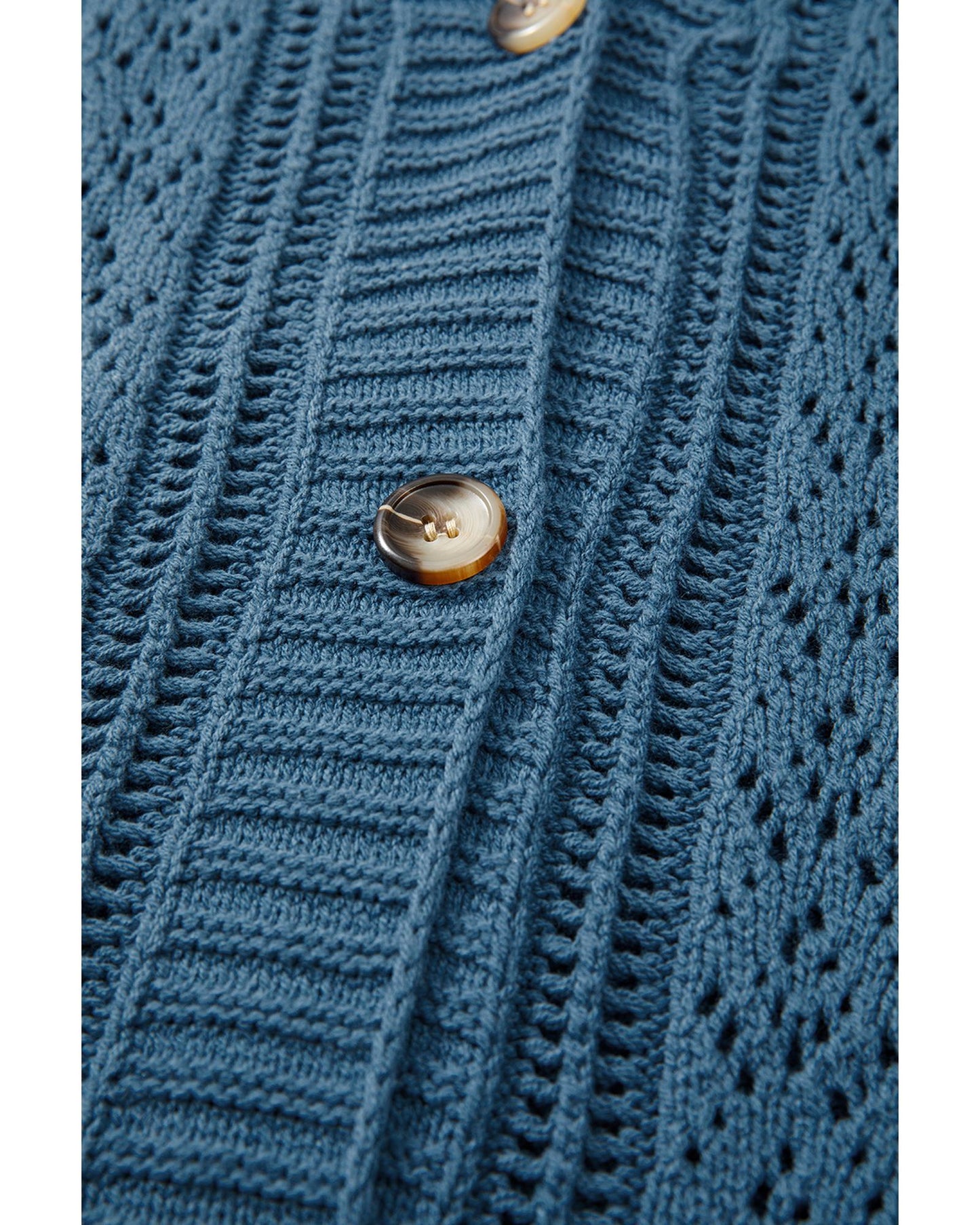 Plus Size Open Knit Button Front Cardigan