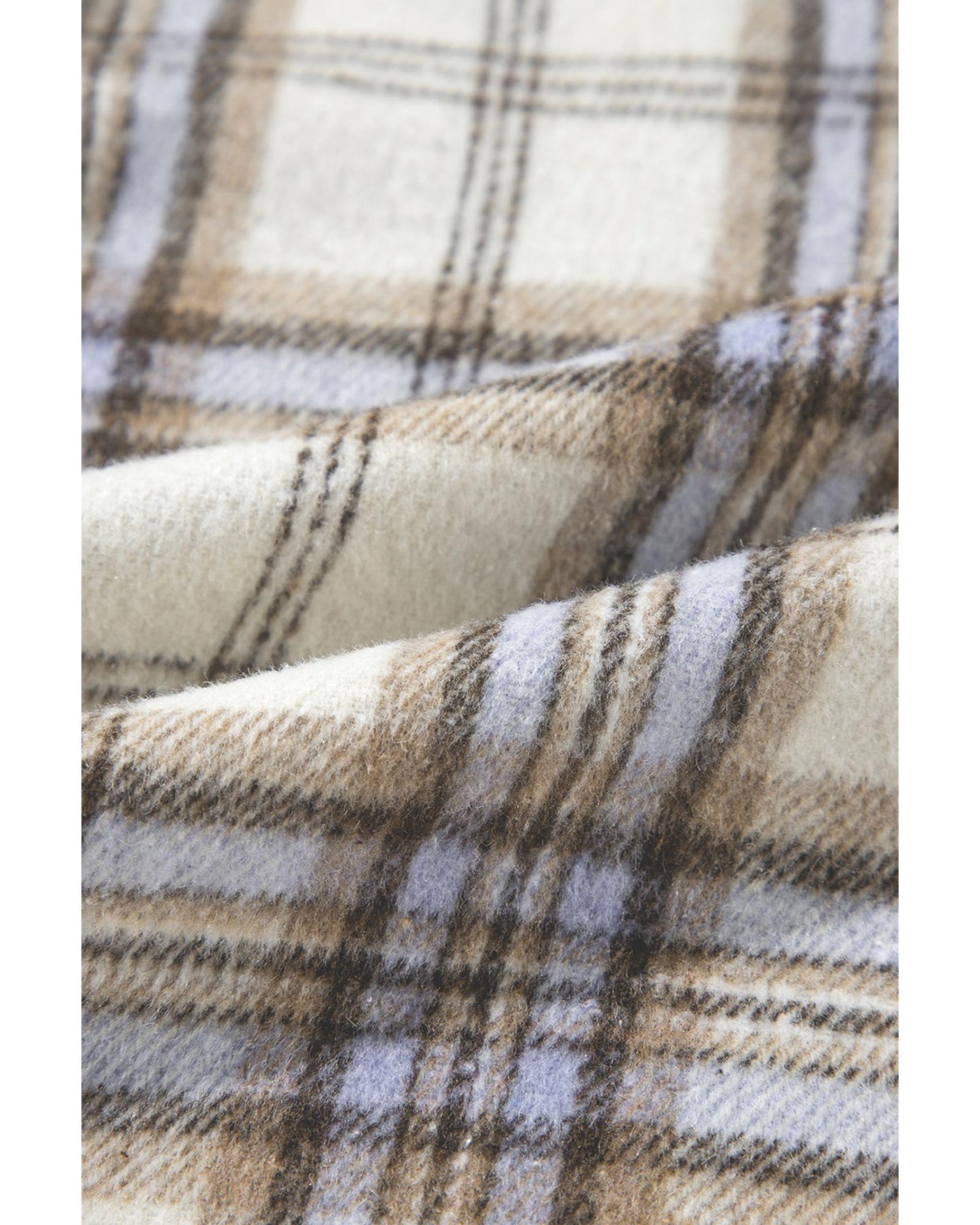 Plus Size White Plaid Print Tunic Shacket