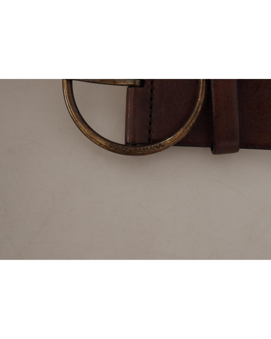 Dolce & Gabbana Leather Belt with Engraved Logo