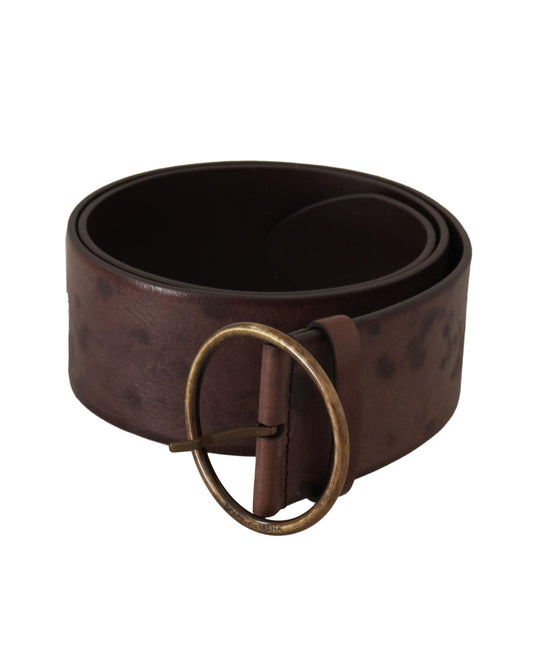Dolce & Gabbana Leather Belt with Engraved Logo Buckle