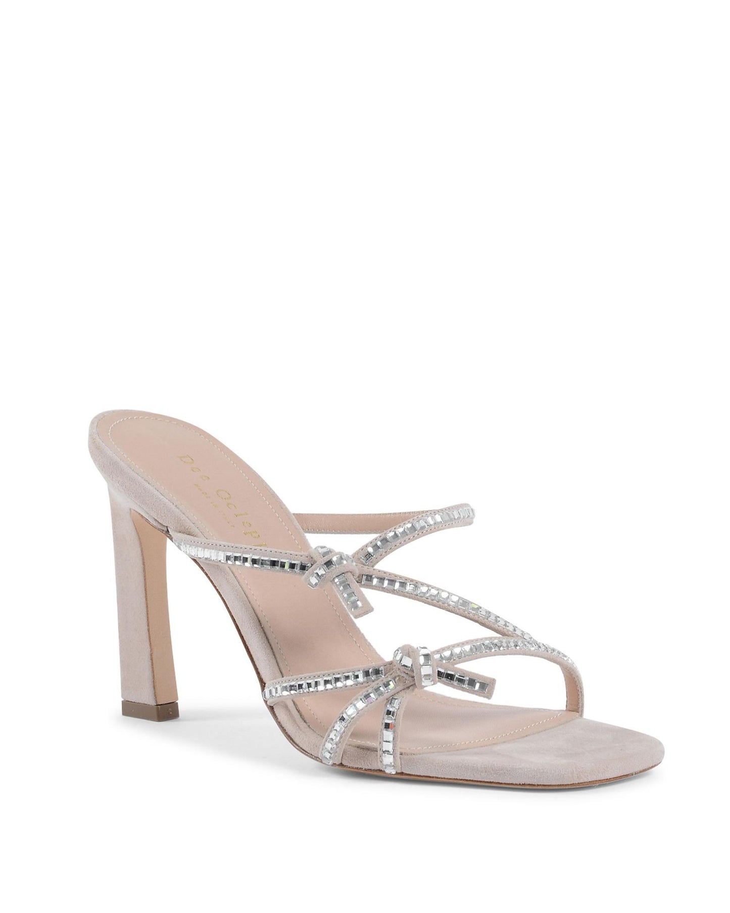 Crystal Embellished Suede High Heel Sandal