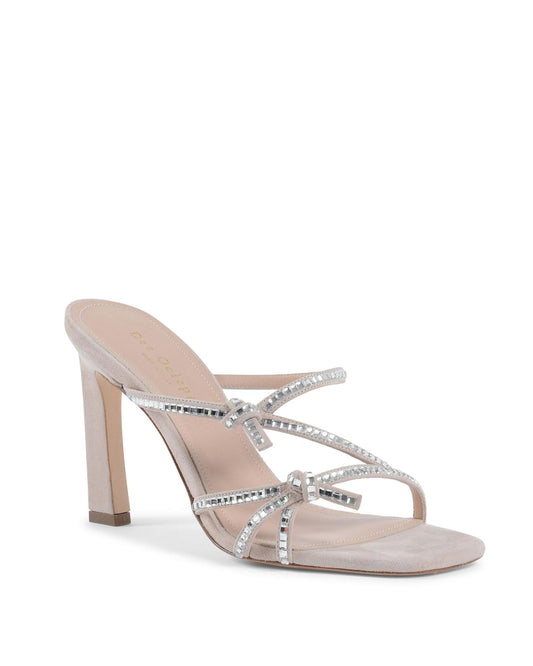 Crystal Embellished Suede High Heel Sandal