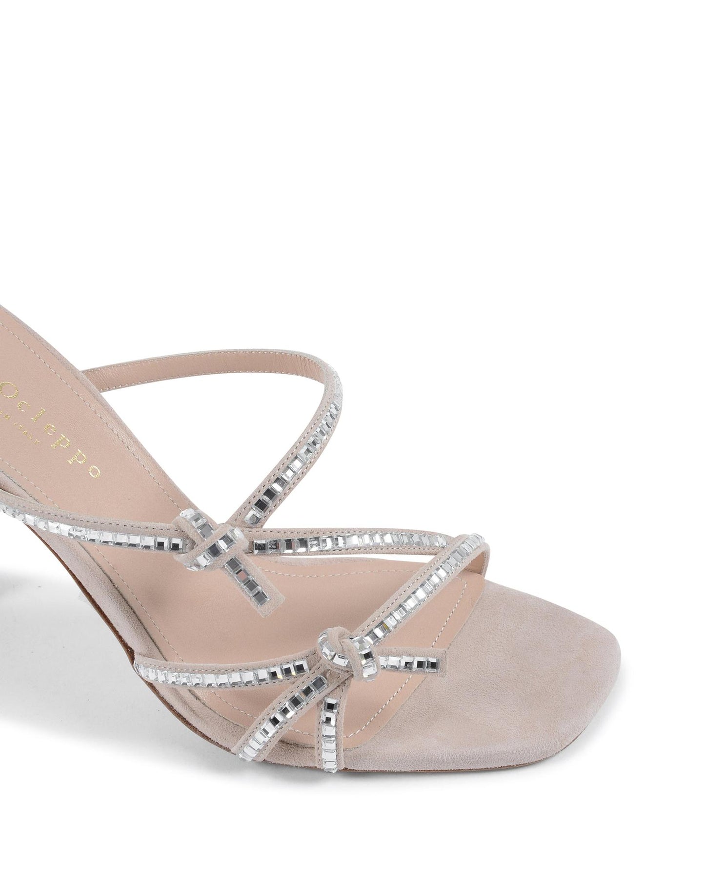 Crystal Embellished Suede High Heel Sandal