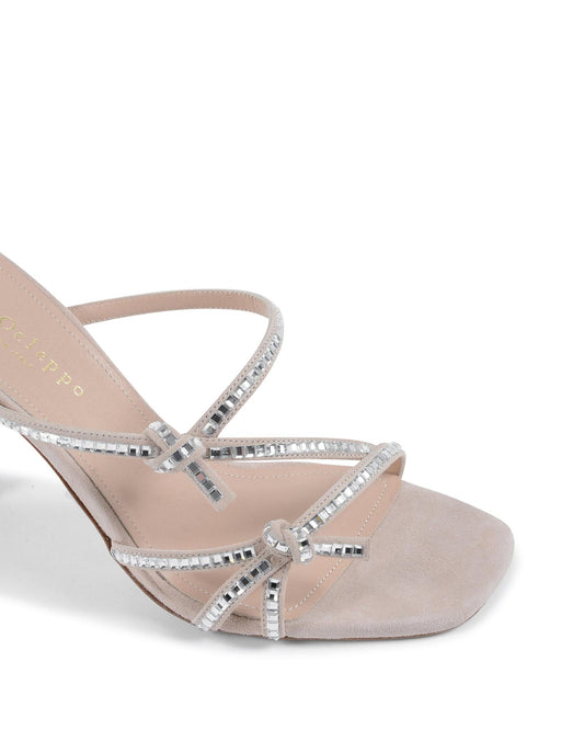 Crystal Embellished Suede High Heel Sandal