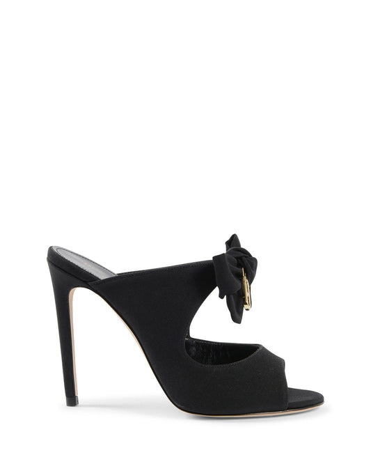 High Heel Mule with Bow Embellishment and Detail –