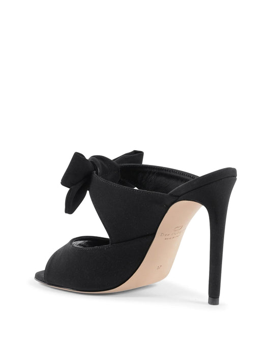 High Heel Mule with Bow Embellishment and Detail –