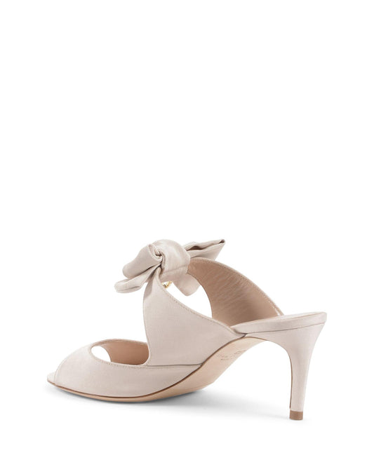 Grosgrain Bow Embellished Low Heel Mules