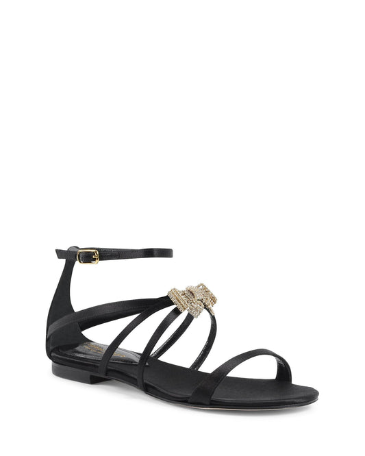 Satin Ankle-Strap Sandal with Swarovski Bow