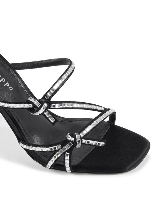 Crystal Embellished Suede High Heel Sandal