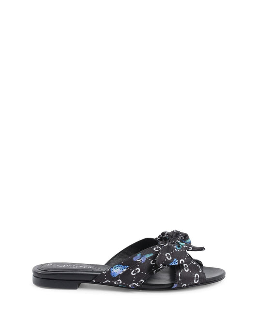 Silk Bow Mule with Flat Sole