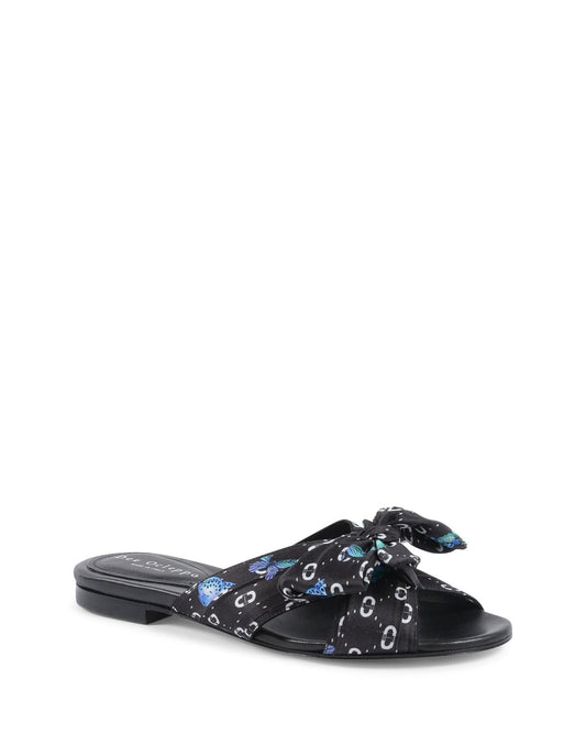 Silk Bow Mule with Flat Sole