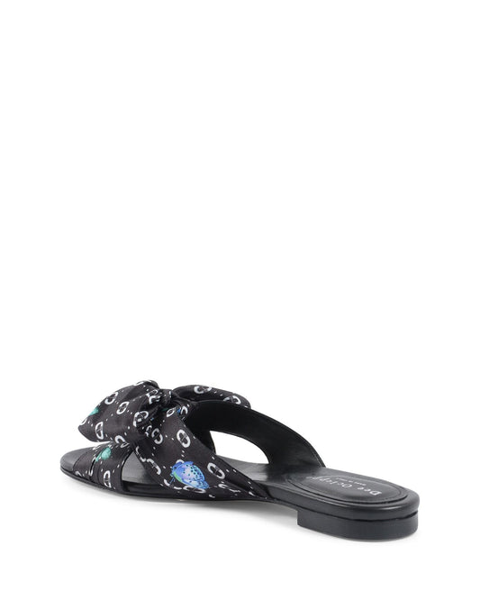 Silk Bow Mule with Flat Sole