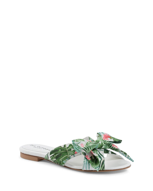 Silk Bow Mule with Flat Sole