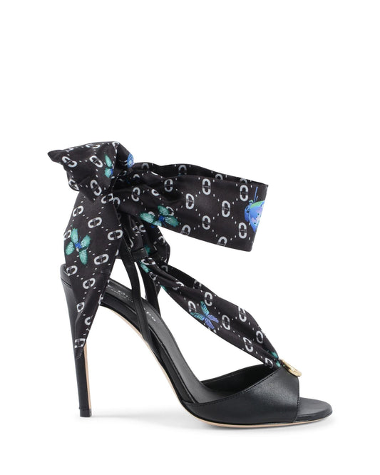 Printed Silk Heel Shoes