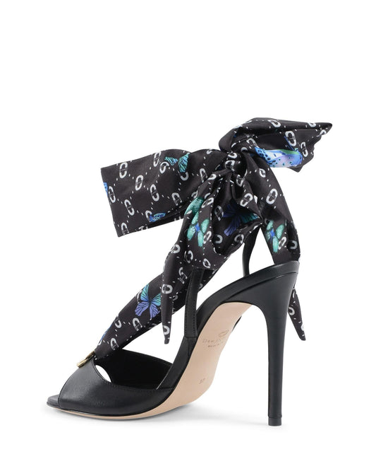 Printed Silk Heel Shoes