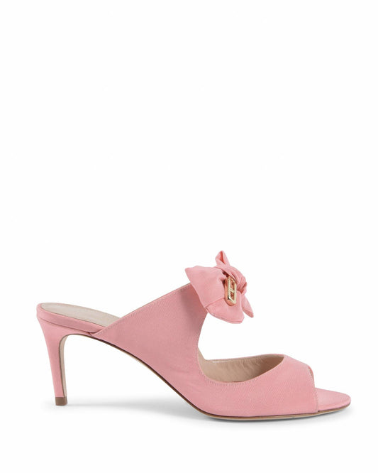 Grosgrain Bow Embellished Low Heel Mules