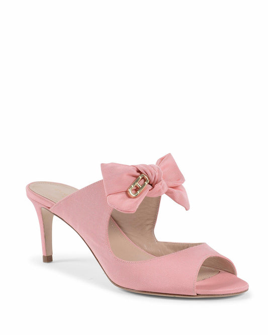 Grosgrain Bow Embellished Low Heel Mules