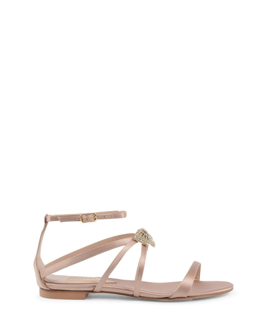 Swarovski Bow Satin Ankle-Strap Sandal