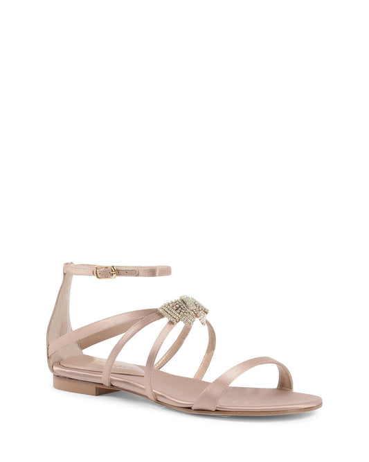 Swarovski Bow Satin Ankle-Strap Sandal