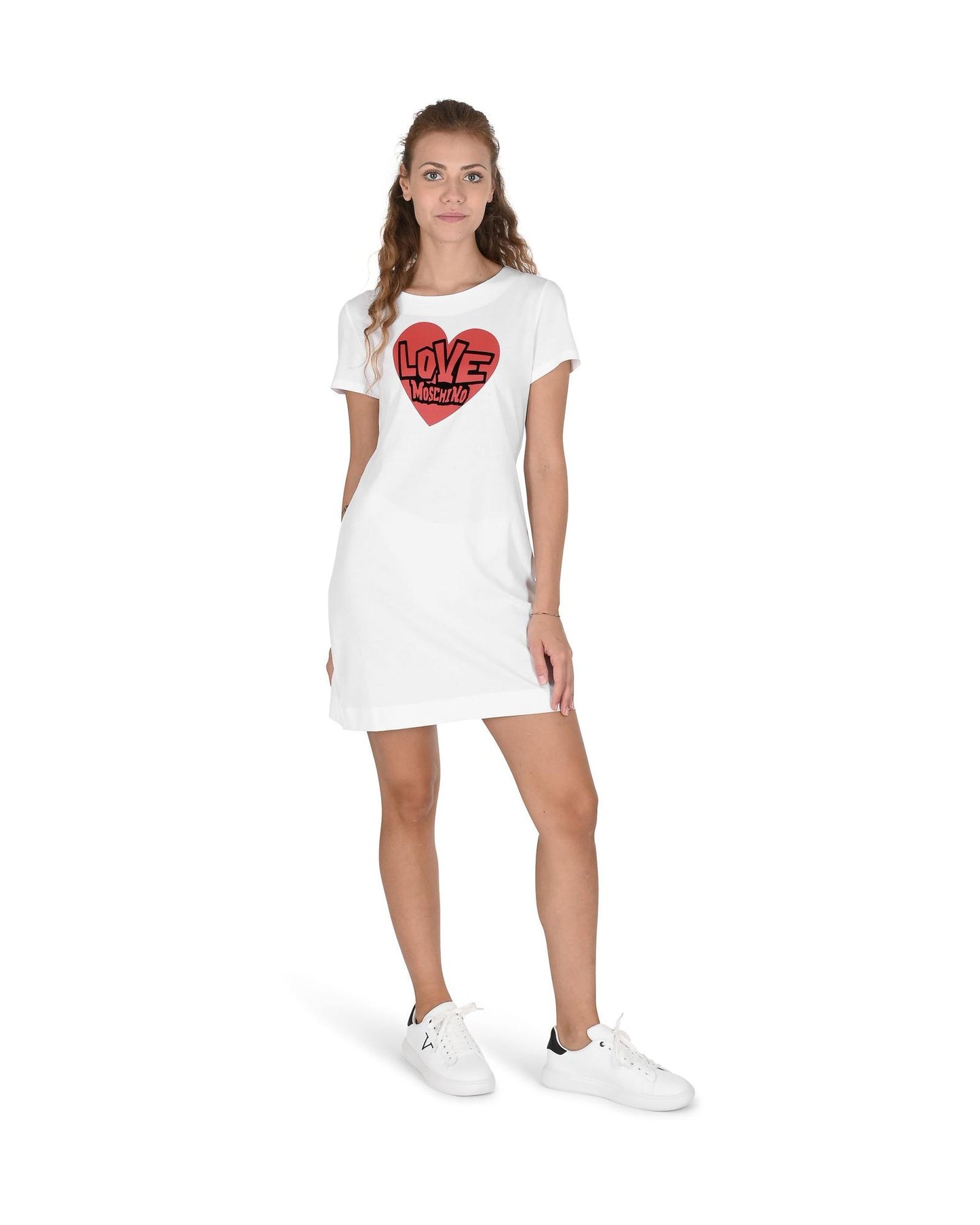 Heartprint Mini Dress Short Sleeve TShirt Dress - 38 IT