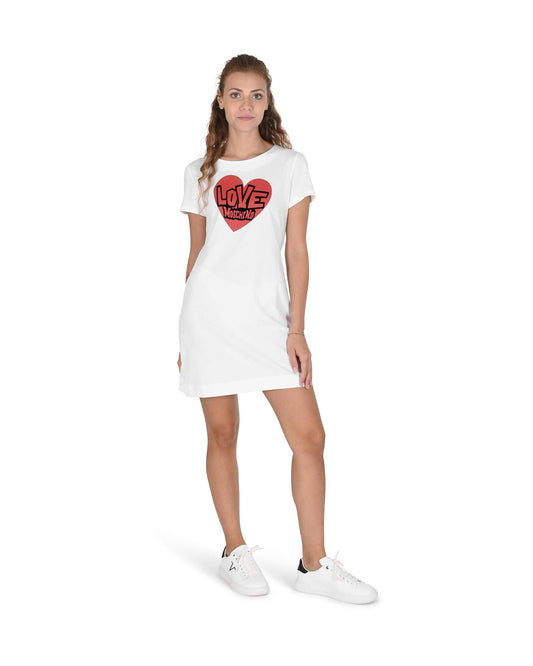 Heartprint Mini Dress Short Sleeve TShirt Dress - 40 IT