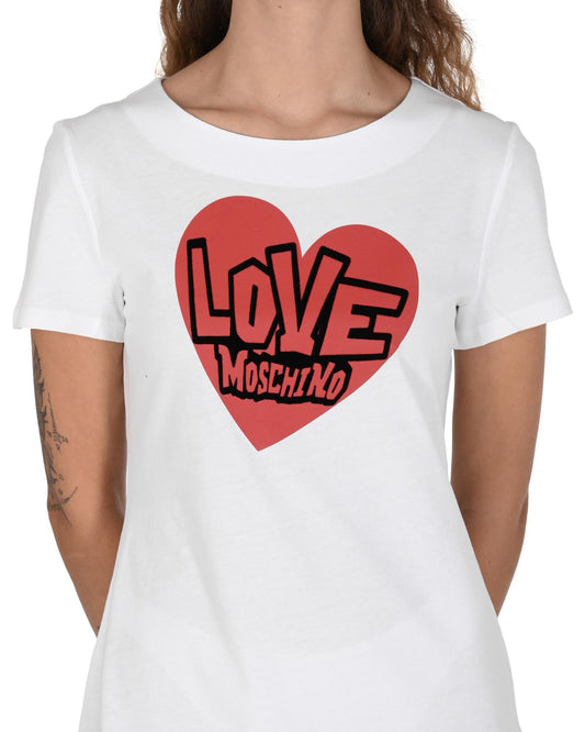 Heartprint Mini Dress Short Sleeve TShirt Dress - 40 IT