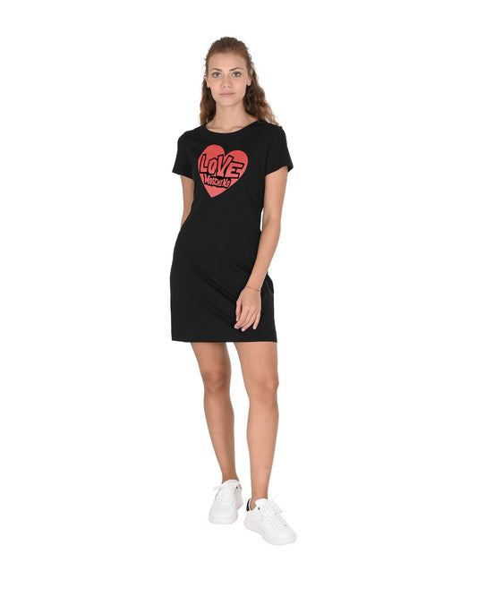 Heart Print Mini Dress Short Sleeves - 40 IT