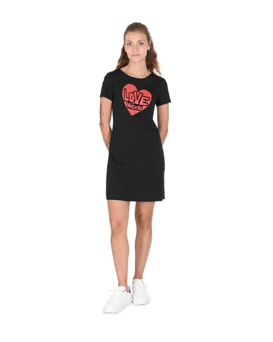 Heart Print Mini Dress Short Sleeves - 42 IT