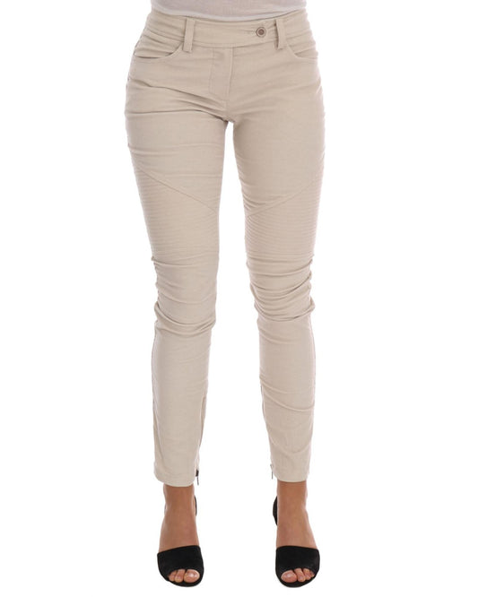 Cropped Corduroy Pants with Logo Details