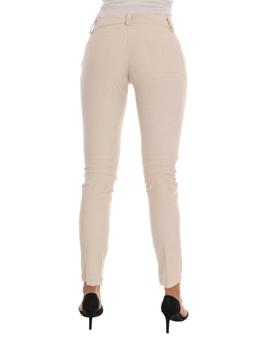 Cropped Corduroy Pants with Logo Details