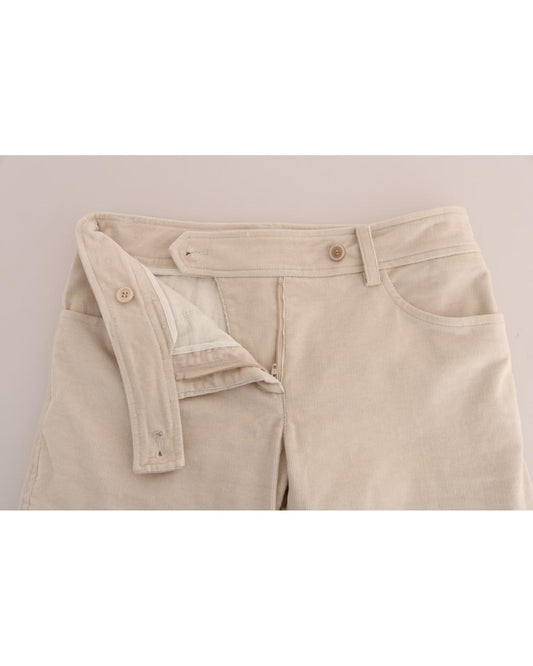 Cropped Corduroy Pants with Logo Details