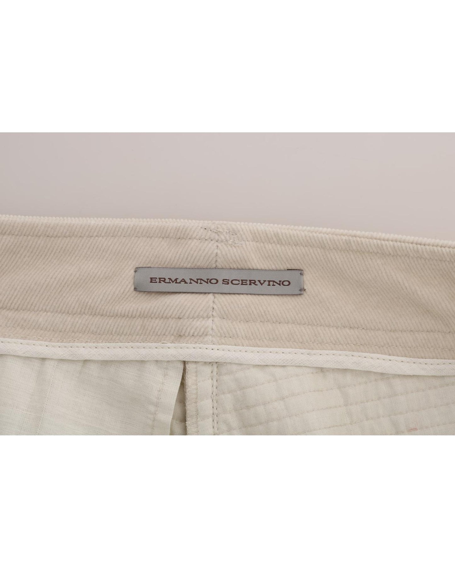 Cropped Corduroy Pants with Logo Details