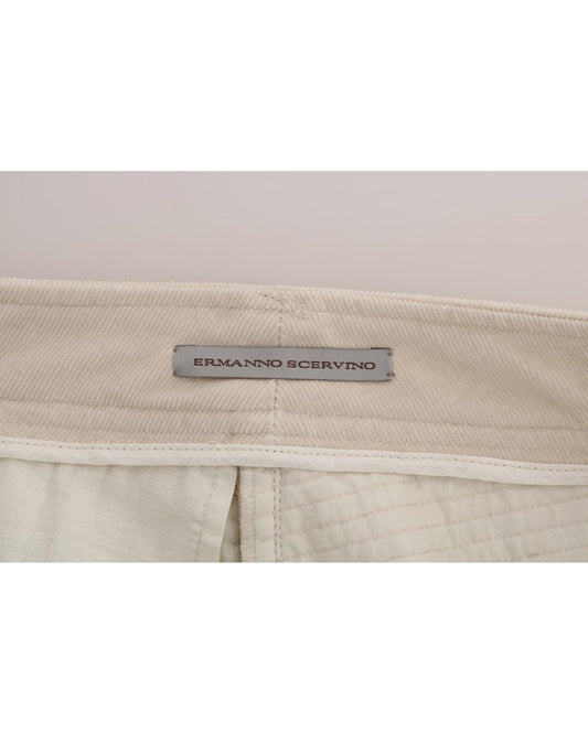 Cropped Corduroy Pants with Logo Details