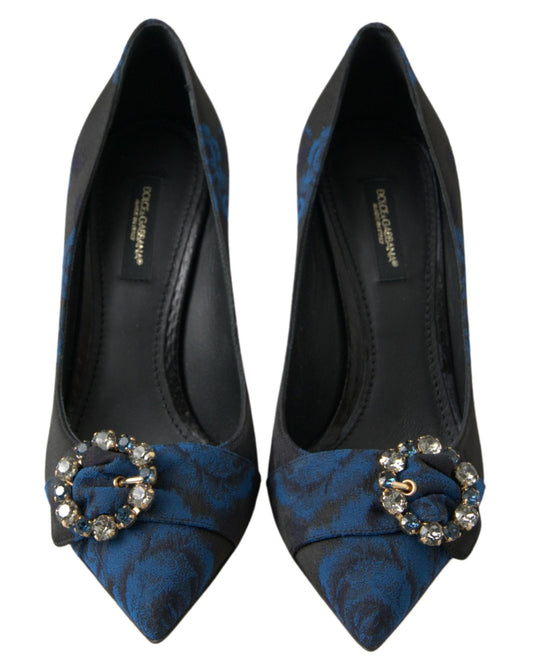 Dolce & Gabbana Floral Ayers Crystal Pumps Shoes