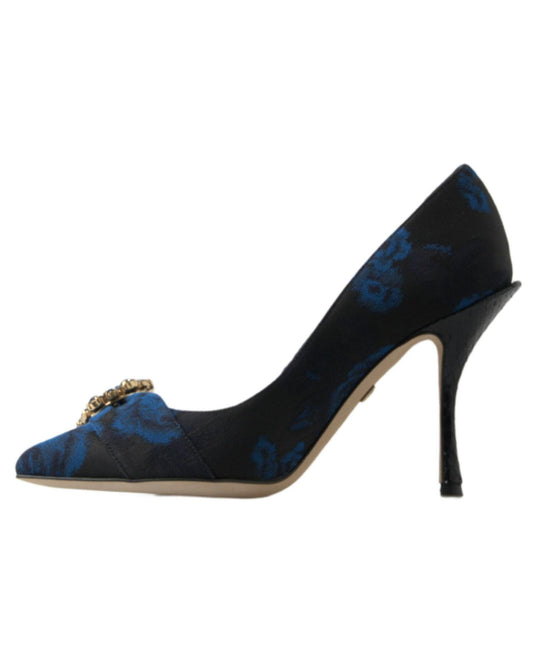 Dolce & Gabbana Floral Ayers Crystal Pumps Shoes