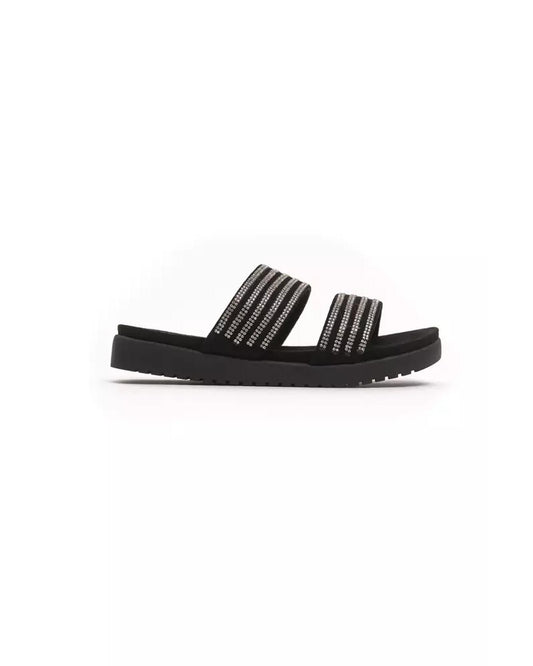 Two-Strap Rhinestone Low Sandal