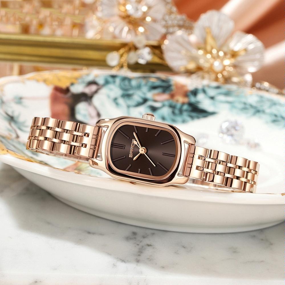 Waterproof Quartz Watch with Mini Dial and Steel Band