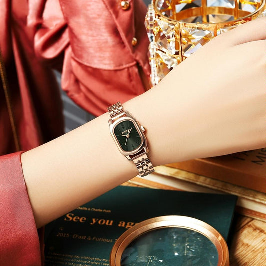 Waterproof Quartz Watch with Mini Dial and Steel Band
