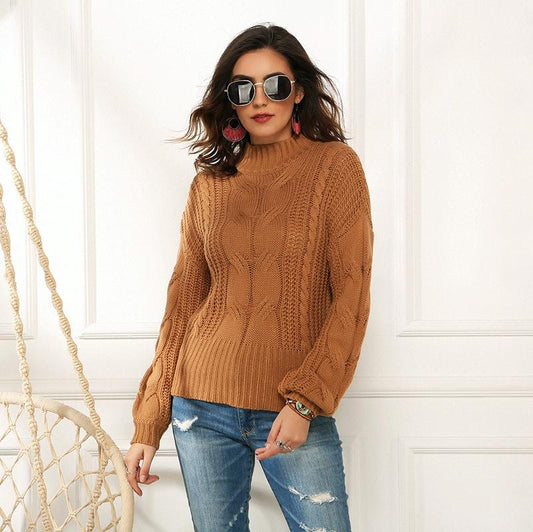 Long Sleeve Stranded Flower Knit Sweater
