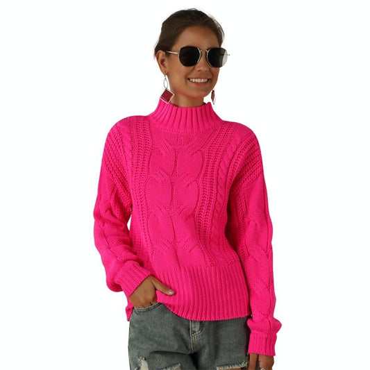 Long Sleeve Stranded Flower Knit Sweater