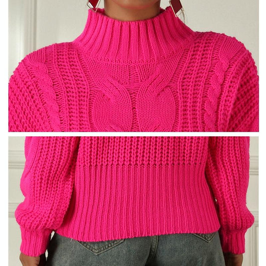 Long Sleeve Stranded Flower Knit Sweater