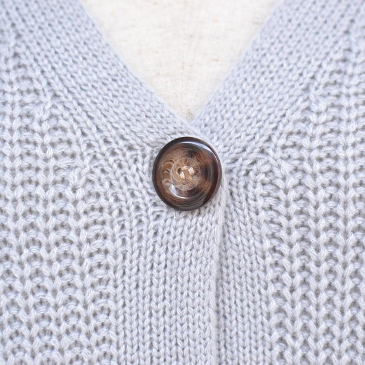 Solid Colour Knit Button Sweater