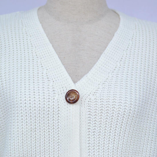 Solid Colour Knit Button Sweater