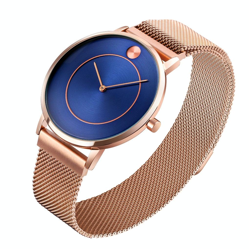 Metal Mesh Quartz Watch with Non-scale Dial