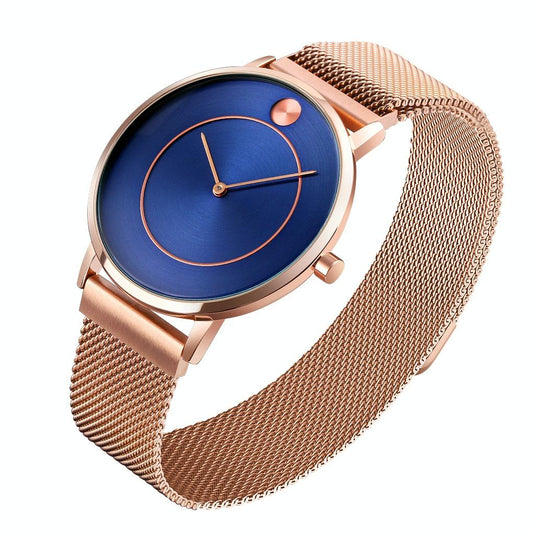 Metal Mesh Quartz Watch with Non-scale Dial