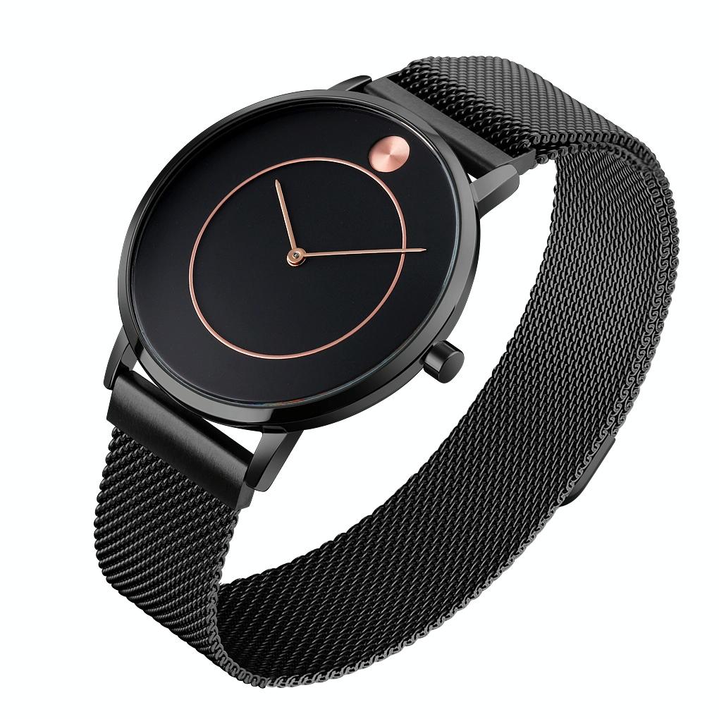Metal Mesh Quartz Watch with Non-scale Dial