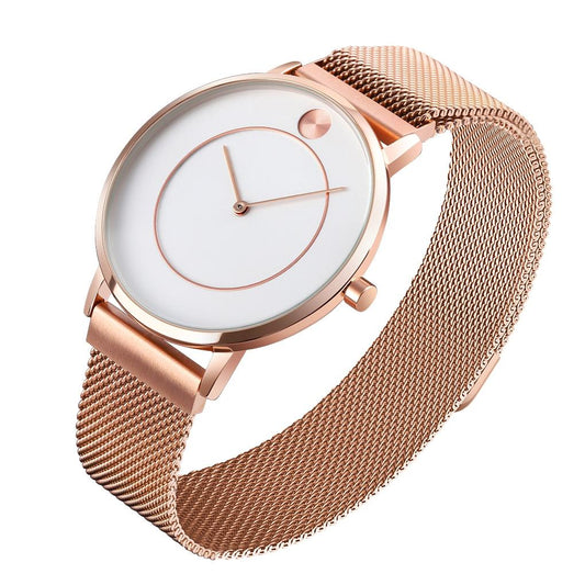 Metal Mesh Quartz Watch with Non-scale Dial