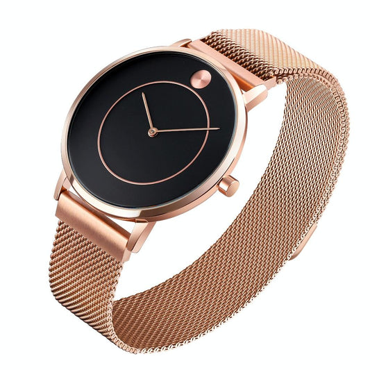 Metal Mesh Quartz Watch with Non-scale Dial