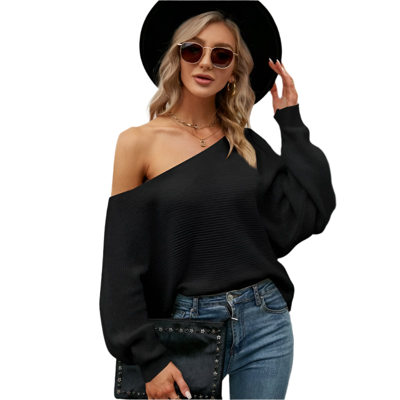 Loose Bat Sleeve Knitted Tops